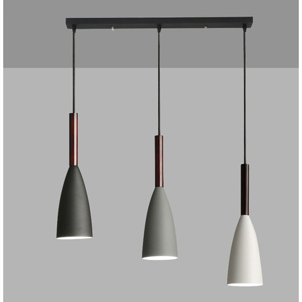 Modern 3 Heads Pendant lights Black/Grey White Lights