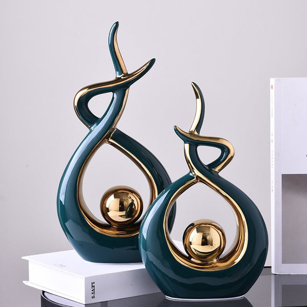 Home Decor Abstract Sculpture Figurines for Interior Living Room